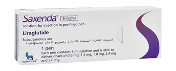 قلم محلول ساكسيندا يحتوي على 6 مجم لكل مل ليراجلوتيد للحقن تحت الجلد