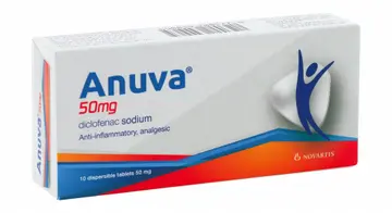 أقراص أنوفا تحتوي على ديكلوفيناك الصوديوم 50 مجم لتسكين الآلام ومضاد للالتهابات 10 tablets