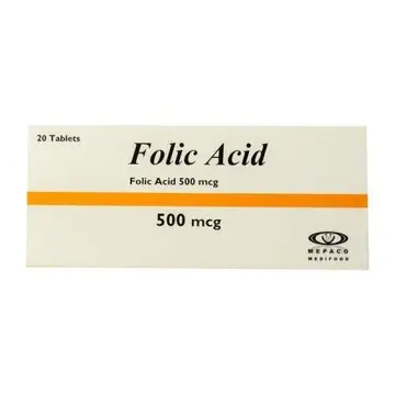 FOLIC ACID 500MCG 20 TAB. (MEPACO)