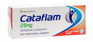 أقراص كتافلاك تحتوي على ديكلوفيناك البوتاسيوم 25 مجم مضاد للالتهاب ومسكن 20 tablets